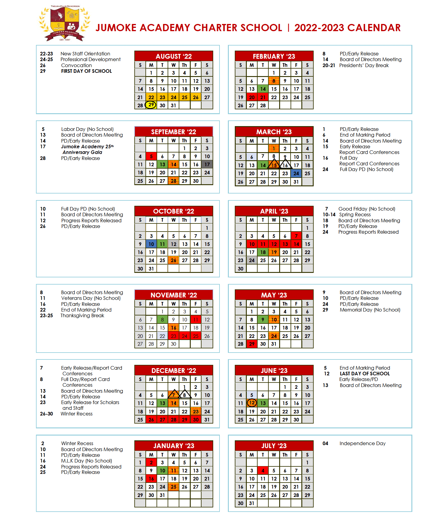 Academic Calendar Jumoke Academy